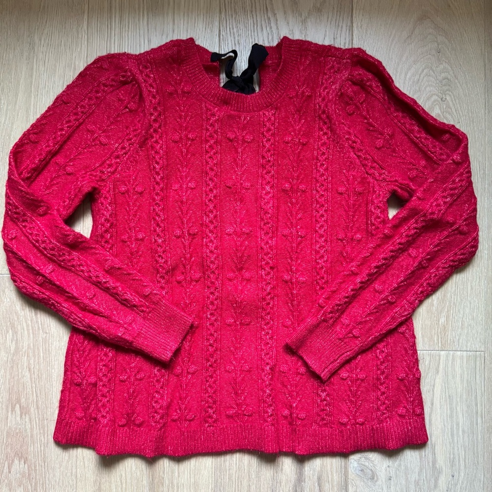 LOFT Vibrant Red Textured Sweater
